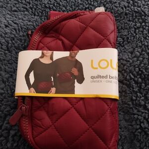 Lole Quilted Belt Bag in Deep Red